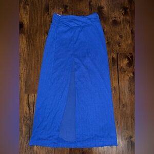 Free People Asymetrical Wrap Maxi Skirt Royal Blue Size Medium